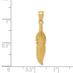 Load image into Gallery viewer, 14K Yellow Gold Polished Feather Pendant
