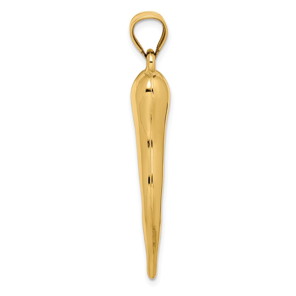 14K Yellow Gold Hollow Italian Horn Pendant