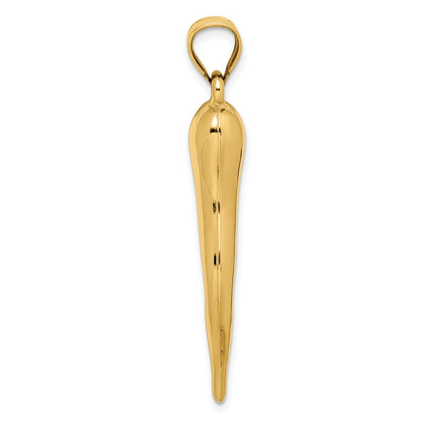 14K Yellow Gold Hollow Italian Horn Pendant