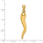 Load image into Gallery viewer, 14K Yellow Gold Hollow Italian Horn Pendant
