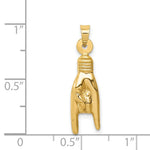 Load image into Gallery viewer, 14K Yellow Gold Hollow Rock On Sign Charm Pendant
