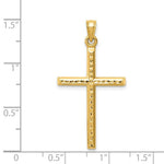 Load image into Gallery viewer, 14K Yellow Gold Hollow Diamond-cut Cross Pendant
