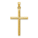 Load image into Gallery viewer, 14K Yellow Gold Hollow Diamond-cut Cross Pendant
