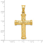 Load image into Gallery viewer, 14K Yellow Gold Hollow Diamond-cut Cross Pendant
