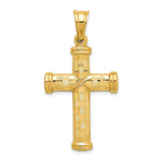 Load image into Gallery viewer, 14K Yellow Gold Hollow Diamond-cut Cross Pendant
