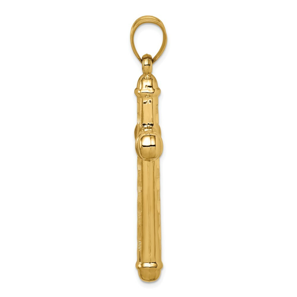 14K Yellow Gold Hollow Diamond-cut Cross Pendant