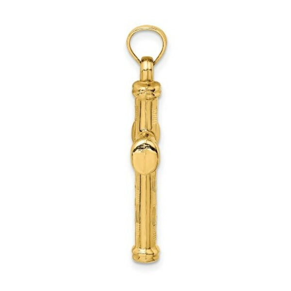 14K Yellow Gold Hollow Diamond-cut Cross Pendant