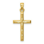 Load image into Gallery viewer, 14K Yellow Gold Hollow Diamond-cut Cross Pendant
