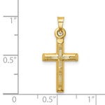 Load image into Gallery viewer, 14K Yellow Gold Hollow Diamond-cut Cross Pendant
