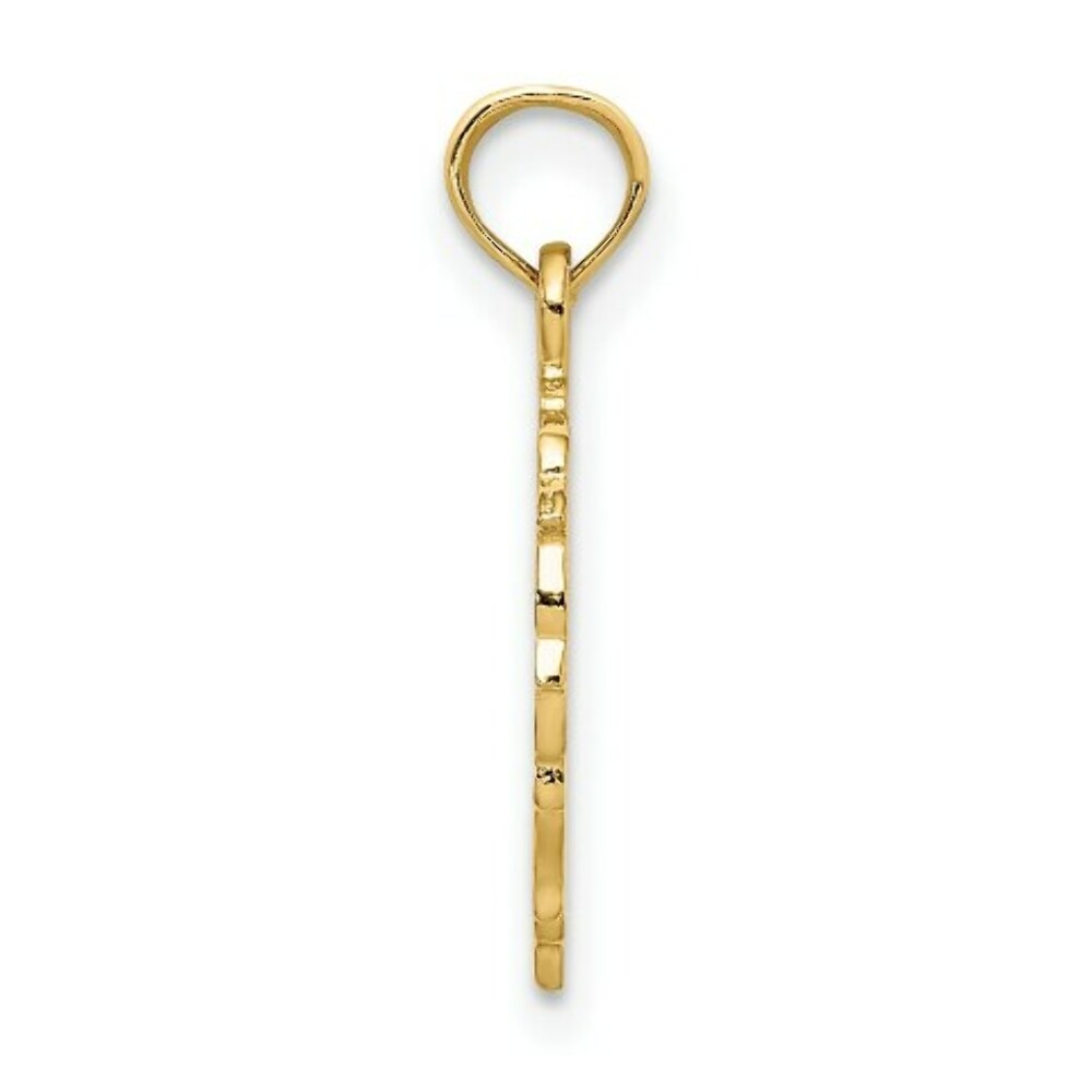 14K Yellow Gold TEDDY BEAR IN HEART Charm Pendant