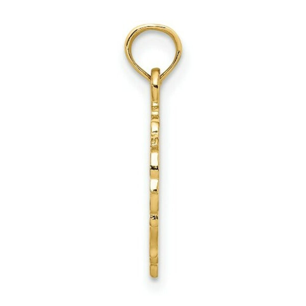 14K Yellow Gold TEDDY BEAR IN HEART Charm Pendant