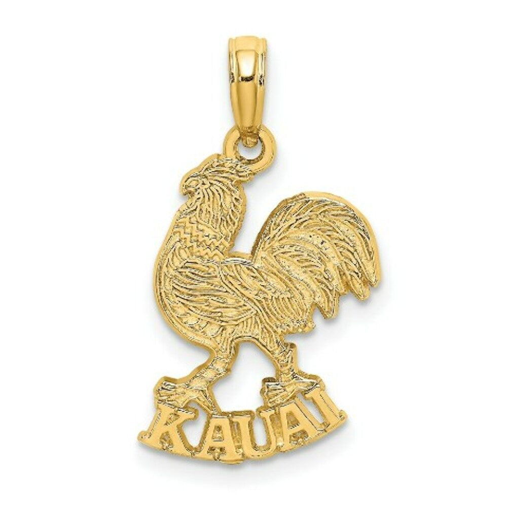 14K Yellow Gold KAUAI UNDER ROOSTER Charm Pendant