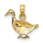 Load image into Gallery viewer, 14K Yellow Gold 2-D GOOSE Charm Pendant
