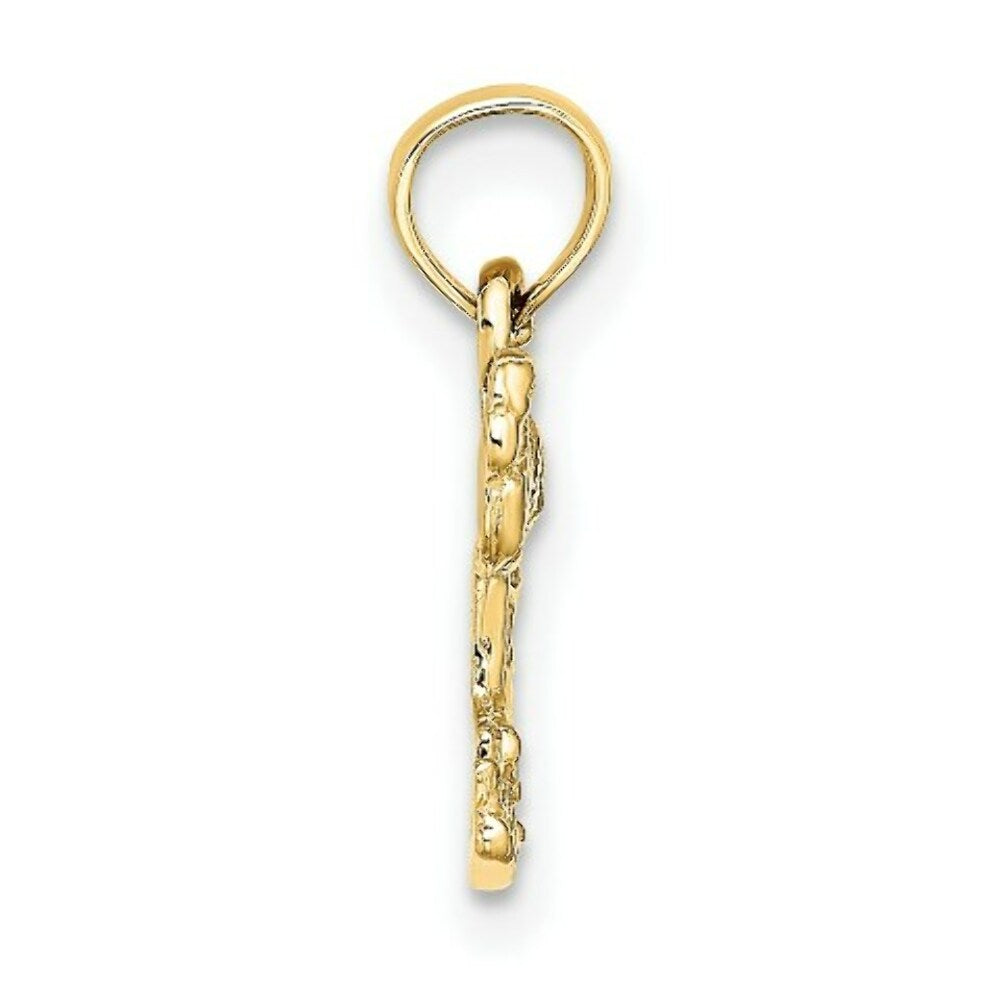 14K Yellow Gold Mini FLAMINGO Charm Pendant