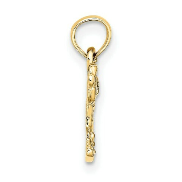 14K Yellow Gold Mini FLAMINGO Charm Pendant