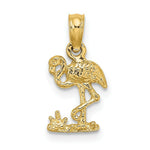 Load image into Gallery viewer, 14K Yellow Gold Mini FLAMINGO Charm Pendant
