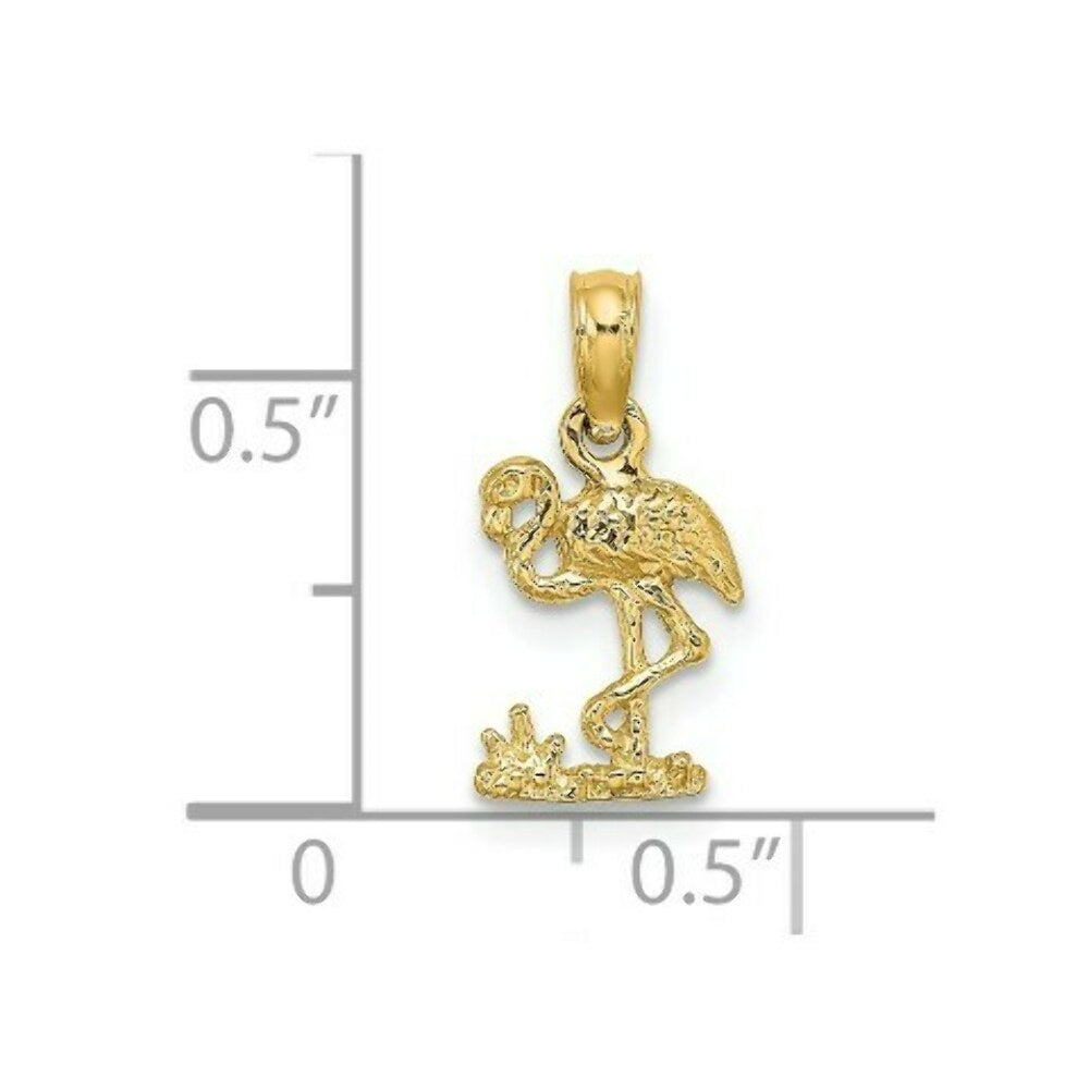 14K Yellow Gold Mini FLAMINGO Charm Pendant