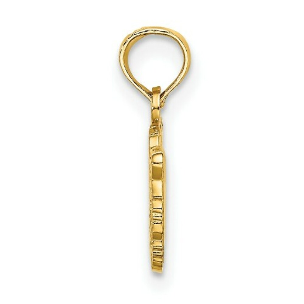 14K Yellow Gold I HEART Tigers With Tiger Head Charm Pendant