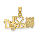 Load image into Gallery viewer, 14K Yellow Gold I HEART Tigers With Tiger Head Charm Pendant
