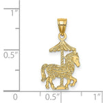 Load image into Gallery viewer, 14K Yellow Gold CAROUSEL Horse Charm Pendant
