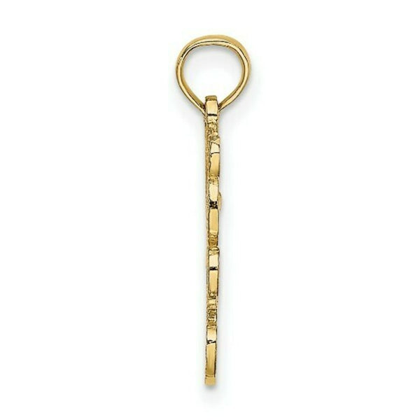 14K Yellow Gold Cut out TEDDY BEAR Charm Pendant