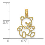 Load image into Gallery viewer, 14K Yellow Gold Cut out TEDDY BEAR Charm Pendant
