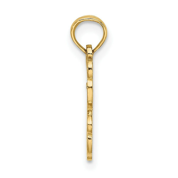 14K Yellow Gold Cut out TEDDY BEAR Charm Pendant