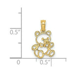 Load image into Gallery viewer, 14K Yellow Gold Cut out TEDDY BEAR Charm Pendant
