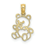 Load image into Gallery viewer, 14K Yellow Gold Cut out TEDDY BEAR Charm Pendant
