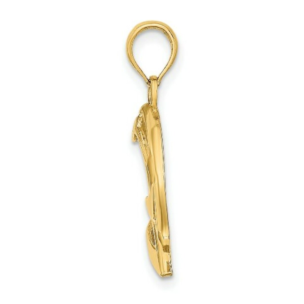 14K Yellow Gold Cut-Out & Beveled DUCK Head Charm Pendant