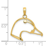 Load image into Gallery viewer, 14K Yellow Gold Cut-Out &amp; Beveled DUCK Head Charm Pendant

