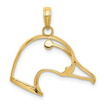 Load image into Gallery viewer, 14K Yellow Gold Cut-Out &amp; Beveled DUCK Head Charm Pendant
