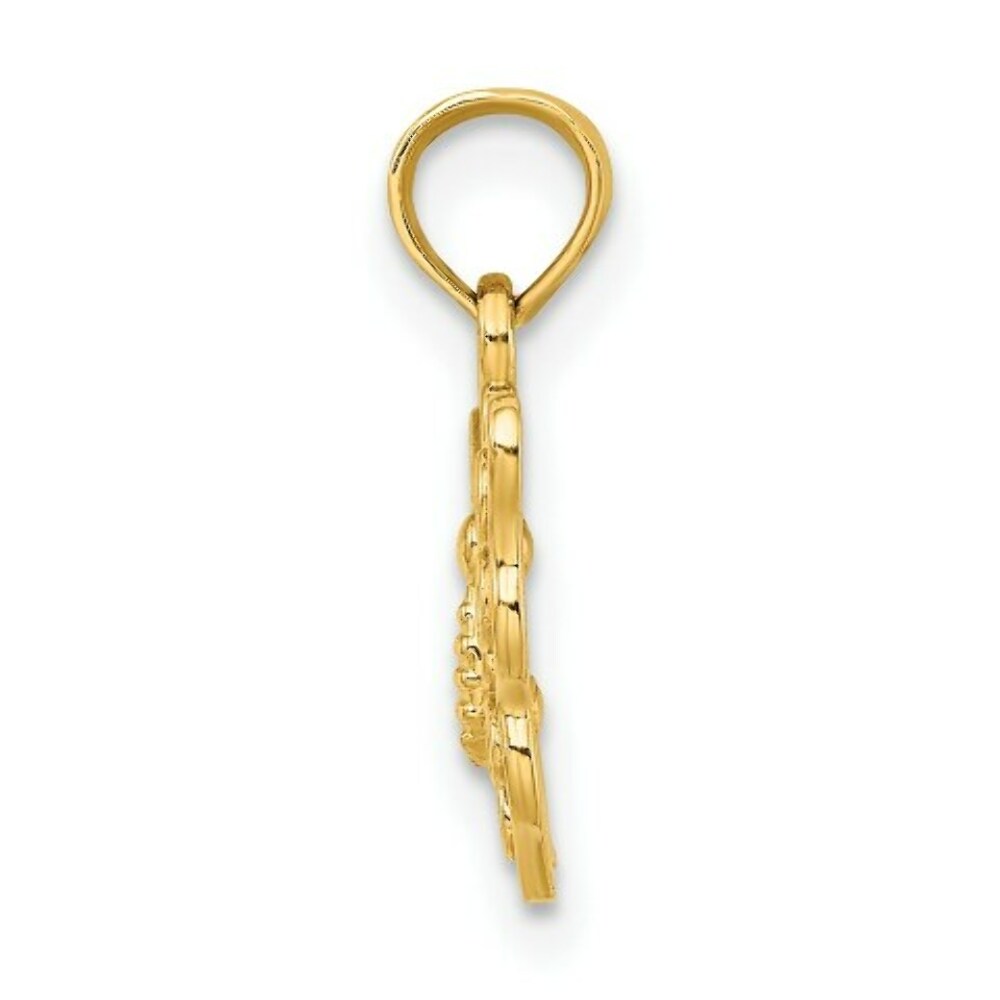 14K Yellow Gold Cut-Out Small Butterfly Charm Pendant