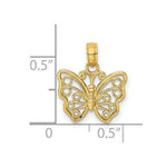 Load image into Gallery viewer, 14K Yellow Gold Cut-Out Small Butterfly Charm Pendant
