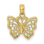 Load image into Gallery viewer, 14K Yellow Gold Cut-Out Small Butterfly Charm Pendant
