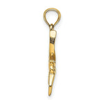 Load image into Gallery viewer, 14K Yellow Gold 2-D &amp; Textured Hummingbird Flying Charm Pendant

