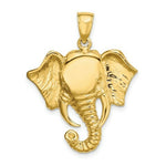 Load image into Gallery viewer, 14K Yellow Gold 2-D Elephant Head With Twisted Trunk Charm Pendant
