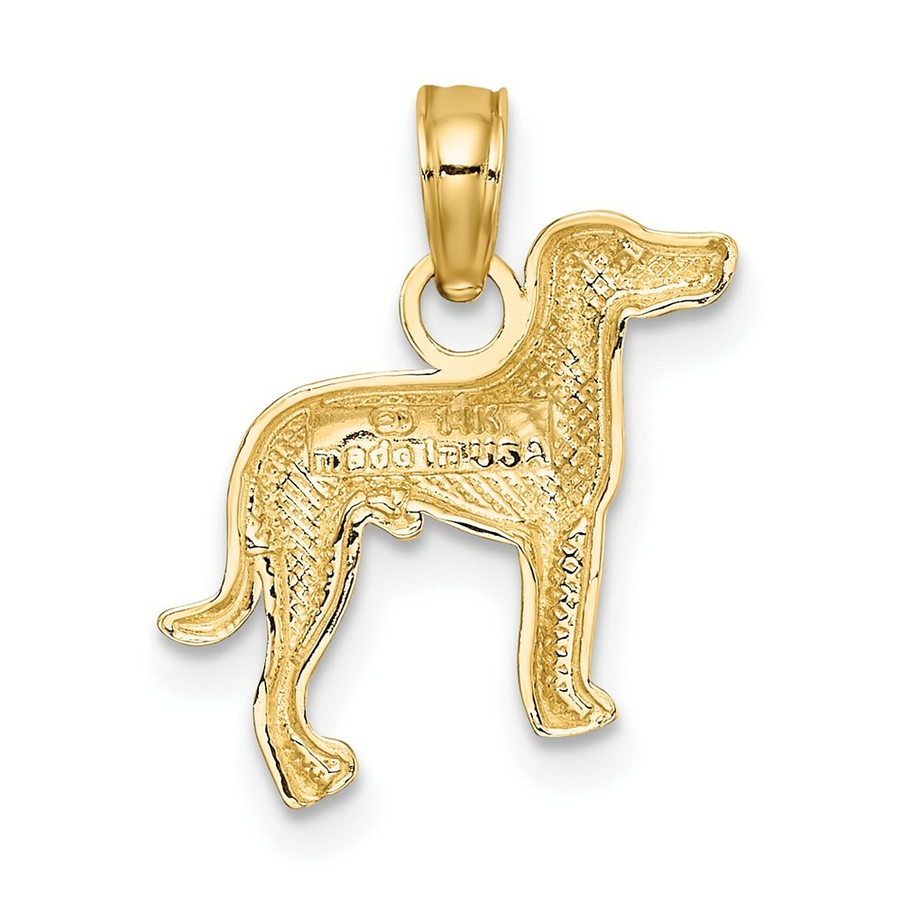 14K Yellow Gold 2-D Greyhound Dog Charm Pendant