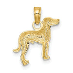 Load image into Gallery viewer, 14K Yellow Gold 2-D Greyhound Dog Charm Pendant
