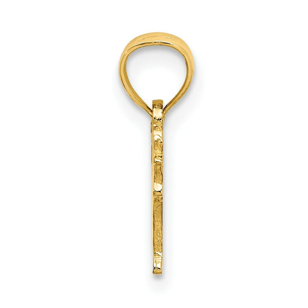 14K Yellow Gold Flat & Engraved Cow Charm Pendant