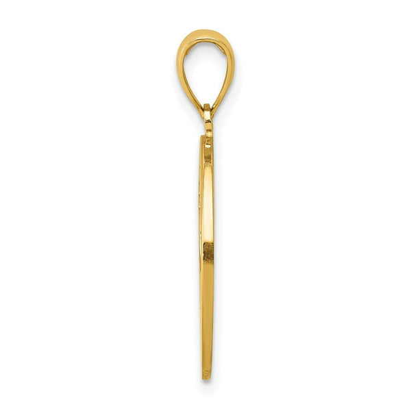 14K Yellow Gold MY BEST FRIEND With Dog Charm Pendant
