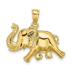 Load image into Gallery viewer, 14K Yellow Gold 2-D Elephant Running With Raised Trunk Charm Pendant
