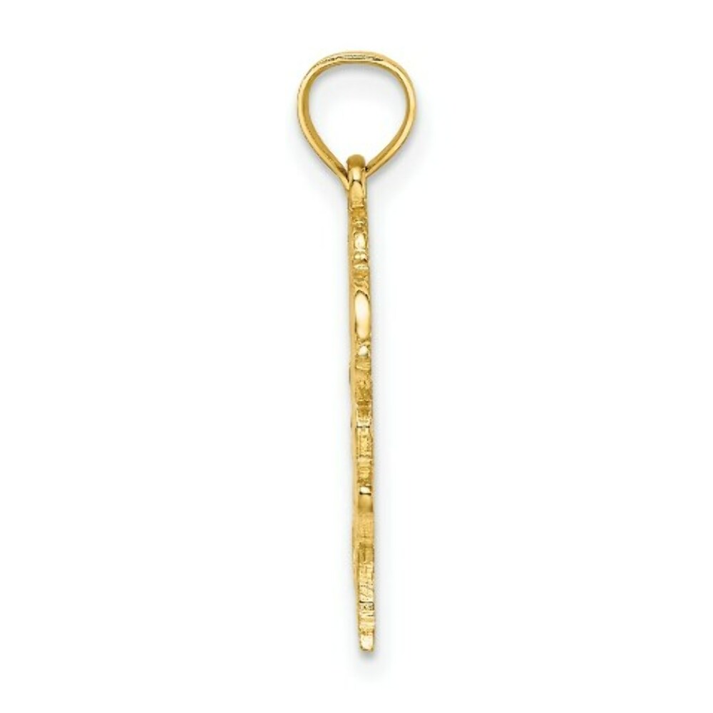 14K Yellow Gold Textured Heart & Horse Charm Pendant
