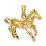 Load image into Gallery viewer, 14K Yellow Gold 2-D Galloping Horse Charm Pendant
