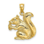 Load image into Gallery viewer, 14K Yellow Gold 2-D Textured Sitting Squirrel Charm Pendant
