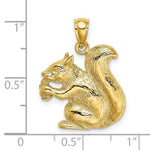 Load image into Gallery viewer, 14K Yellow Gold 2-D Textured Sitting Squirrel Charm Pendant
