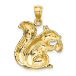 Load image into Gallery viewer, 14K Yellow Gold 2-D Textured Sitting Squirrel Charm Pendant
