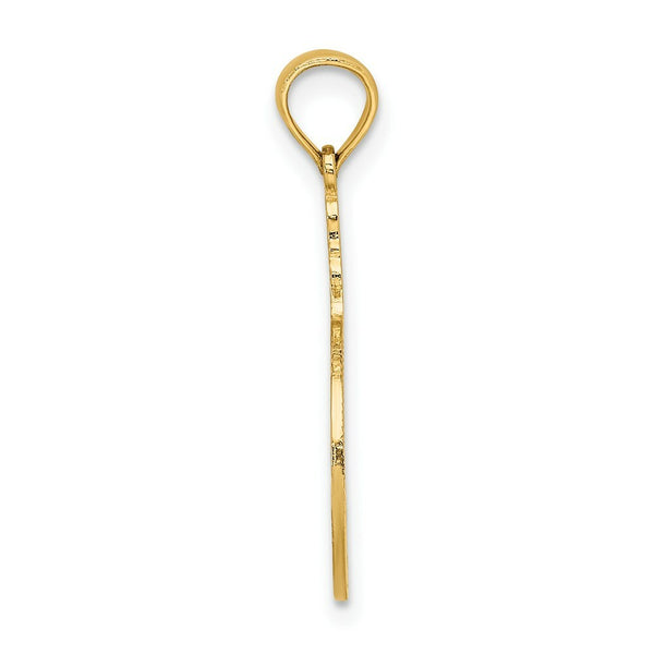 14K Yellow Gold Flamingos In Circle Charm Pendant