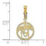 Load image into Gallery viewer, 14K Yellow Gold Flamingos In Circle Charm Pendant
