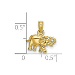 Load image into Gallery viewer, 14K Yellow Gold 2-D &amp; Polished Small Elephant Charm Pendant
